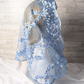 Light Blue Lace Infinity Chapel Veil/Mantilla