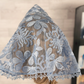 Light Blue Floral Lace Embroidered Small D-Shaped Chapel Veil/Mantilla