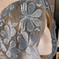 Light Blue Floral Lace Embroidered Small D-Shaped Chapel Veil/Mantilla