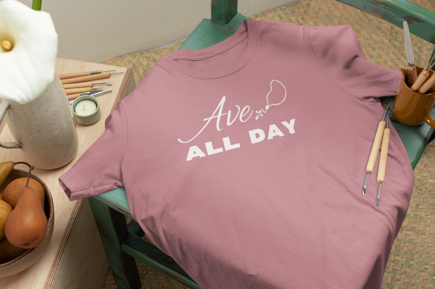 Ave All Day T-Shirt (Classic Fit) (White Text)